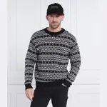 Джемпер стандартного кроя из шерстяного жаккарда Kenzo, черный - фото 2