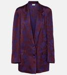 Жаккардовый блейзер с цветочным рисунком Dries Van Noten, бордовый - фото