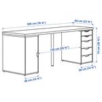 Рабочий стол IKEA LAGKAPTEN/ALEX 200x60, тумба+ящики, белый - фото 2