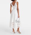 Хлопковое платье миди Broderie anglaise Valentino, Bianco - фото 3