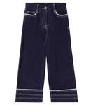 Джинсы с широкими штанинами Monnalisa, Blu Navy - фото