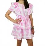 Платье Vivian для девочки в розовом тай-дае Tweenstyle - фото