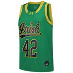 Юношеская баскетбольная майка Notre Dame Fighting Irish #42 green Under Armour - фото 3