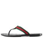 Тапочки gg thong web sandal 'black' Gucci, черный - фото