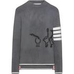 Длинный рукав свитер THOM BROWNE, серый - фото