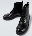 Ботинки тактические из гладкой кожи с логотипом Prada, черный - фото 3