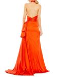 Платье с халтернеем и боковыми разрезами Mac Duggal, оранжевый - фото 2