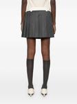 Miu Miu плиссированная мини-юбка, серый - фото 4