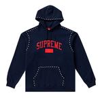 Толстовка Supreme Studded Hooded Sweatshirt, Navy - фото