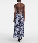 Печатаное макси-платье на бретелях Dries Van Noten, Navy - фото 3
