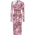 Цветочное платье миди с присборенной юбкой PINKO, розовый - фото