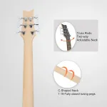 Новый бас-гитара Glarry GIB Active с 6 струнами и улучшенной электроникой, черная - фото 2