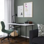 Стол письменный Ikea Lagkapten/Spand 120х60, 2 полки, белый/черный - фото 3