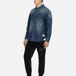 Джинсовая рубашка с аппликацией Evisu, синий - фото 5