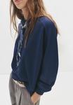 Толстовка PULL&BEAR Sweatshirt, Dark Blue Denim/Dark-Blue Denim - фото 4