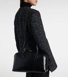 Сумка-тоут Lounge Medium из кожи с эффектом крокодила Toteme, Black - фото 6