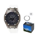 Часы Casio G-Shock Analog-Digital 2100 Series, арт. GA-2100-1A1, белый/черный прозрачный/черный - фото 2