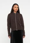 Кардиган Samsøe Samsøe JEANINE ZIP CARDIGAN, Black Coffee/Dark Brown - фото