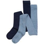 Тайтсы Minymo Wool Stocking Rib 2 Pack, синий - фото