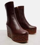 Кожаные ботинки-чулки Maxime на платформе Chloé, Sooty Brown - фото 5