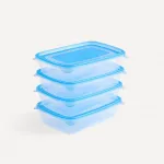 Набор из 4 герметичных контейнеров. - El Corte Inglés, синий - фото