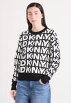 Джемпер DKNY REPEAT LOGO SWEATER, Black/Ivory/Black - фото
