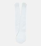 Кожаные перчатки Jil Sander, белый - фото