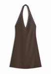 Платье Bershka Day dress, Dark Brown - фото 4
