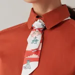 HERMES Шёлковый шарф, Garnet Red - фото 6