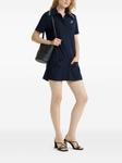 Patou платье мини с воротником поло и вышивкой JP, синий - фото 2