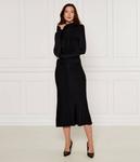 Платье Pinko макси с длинными рукавами, черный - фото