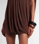 Мини-платье с драпировкой и декором Xu Zhi, Brown - фото 5