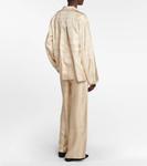 Шелковая рубашка с вышитым логотипом TOTEME, белый - фото 3