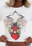Топ Ed Hardy HEART CROSS, White - фото 4
