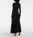 Шелковая блузка с оборками Saint Laurent, Noir - фото 3