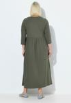 Платье Ulla Popken COUTURE EMPIRE COL V MANCHES 3/4 POCHES, Olive Grey/Olive - фото 3