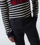 Прямые брюки из натуральной шерсти Valentino, темно-синий - фото 5