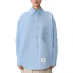 THOM BROWNE Рубашка Women's Blue Lapel - фото 4