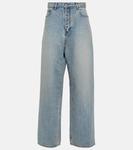 Широкие джинсы со средней посадкой Balenciaga, синий - фото