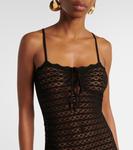 Платье макси с пуантами Saint Laurent, Noir - фото 4