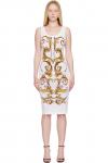 Платье миди Outline barocco с разрезом Versace Jeans Couture, мультиколор - фото