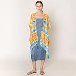 Кимоно-пончо с ацтекским принтом TRUEDAMES, синий - фото