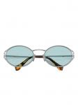 Miu Miu Eyewear oval-frame солнцезащитные очки, серебряный - фото 3