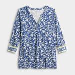 Туника Petite с 3/4 рукавом и разрезом на горловине Croft & Barrow, Blue Chic Blooms - фото 5