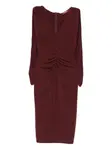 Платье миди с длинными рукавами и драпировкой Max Mara, красный - фото