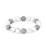 FOUNDIN Браслеты White Turquoise Matte Silver Line Stone Unisex - фото