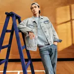 Джинсовая куртка унисекс светлого оттенка GAP, Светлая потертость - фото 4