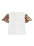 Футболка с леопардовым принтом Roberto Cavalli Junior, белый - фото 3