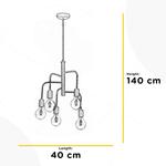 Подвесной светильник ONLI Mantis Typ B, железо - 5-пламенное - фото 4