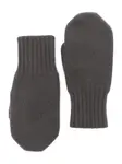 Перчатки с манжетами в рубчик Liska, серый - фото